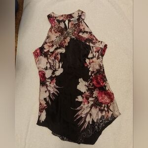 Cache Floral Silk Top Size S to